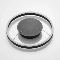 Arcchio LED hanglamp Albiona, zwart, 1 ring, Ø 40 cm