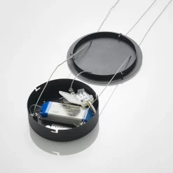 Arcchio LED hanglamp Albiona, zwart, 1 ring, Ø 40 cm