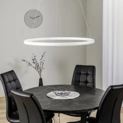 Arcchio LED hanglamp Albiona, wit, 1 ring, Ø 80 cm