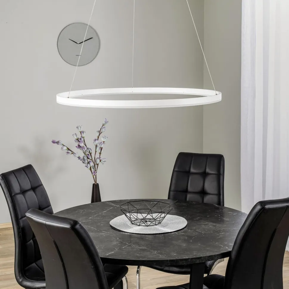 Arcchio LED hanglamp Albiona, wit, 1 ring, Ø 80 cm