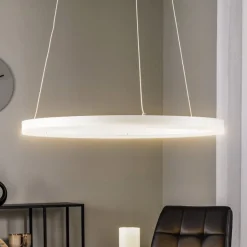 Arcchio LED hanglamp Albiona, wit, 1 ring, Ø 60 cm
