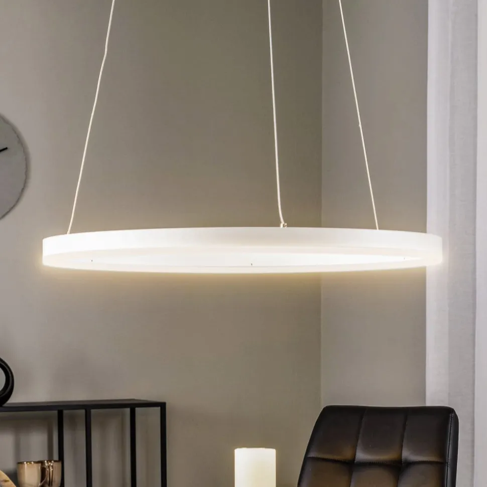 Arcchio LED hanglamp Albiona, wit, 1 ring, Ø 60 cm