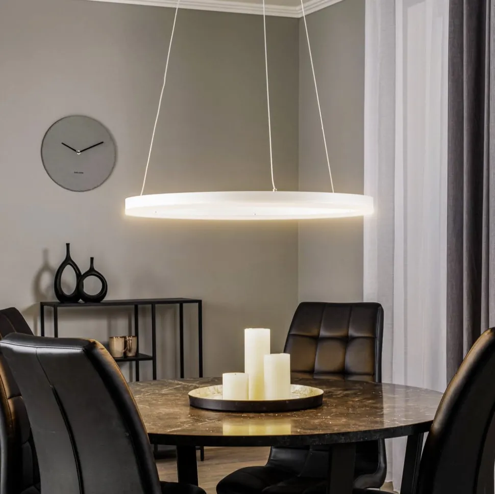 Arcchio LED hanglamp Albiona, wit, 1 ring, Ø 60 cm