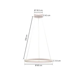 Arcchio LED hanglamp Albiona, wit, 1 ring, Ø 60 cm