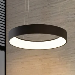 Arcchio LED hanglamp Aleksi, Ø 60 cm, zwart, metaal, CCT