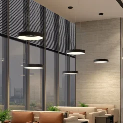 Arcchio LED hanglamp Aleksi, Ø 60 cm, zwart, metaal, CCT