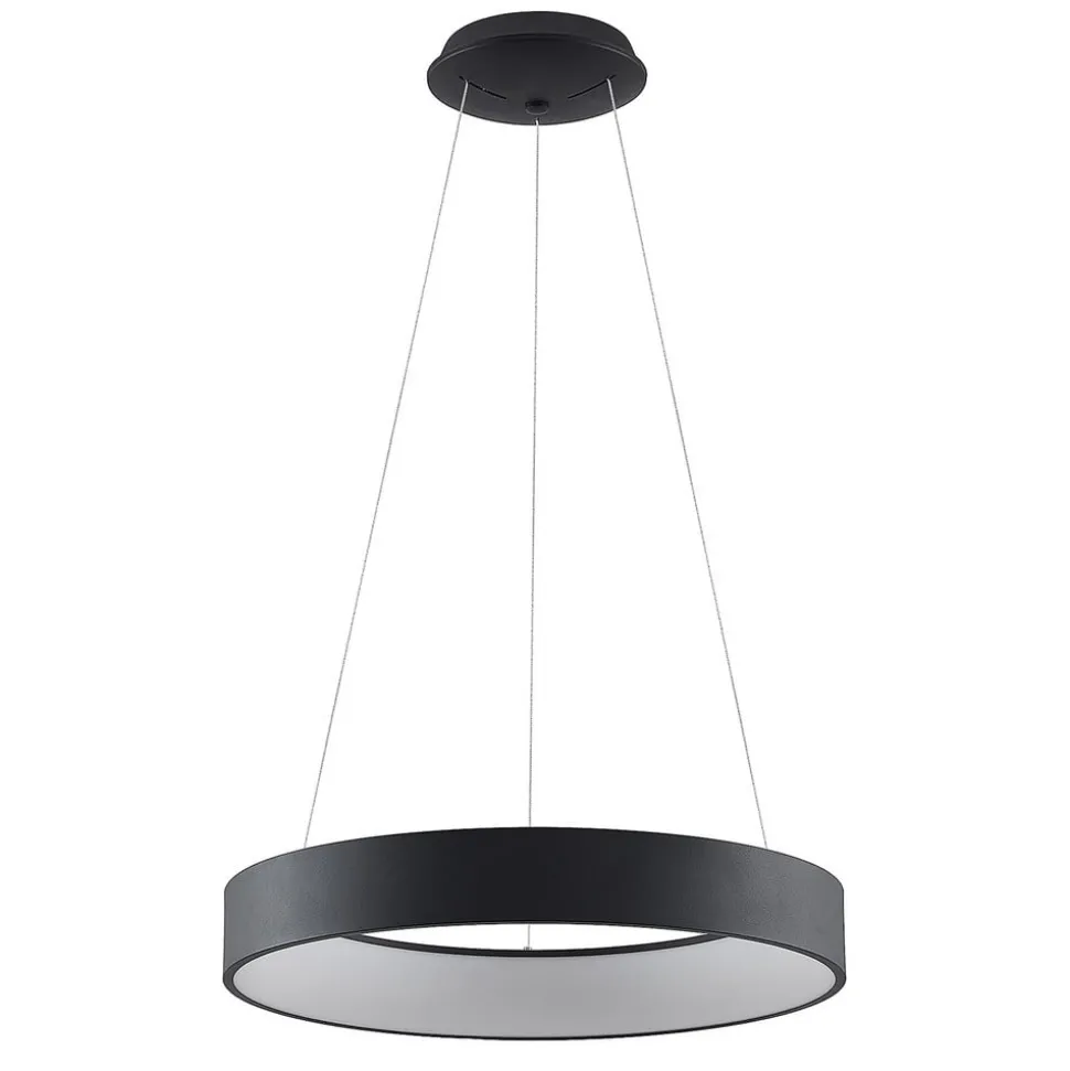 Arcchio LED hanglamp Aleksi, Ø 60 cm, zwart, metaal, CCT
