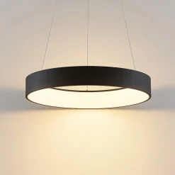 Arcchio LED hanglamp Aleksi, Ø 60 cm, zwart, metaal, CCT
