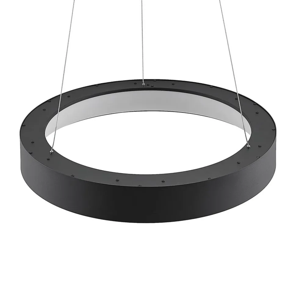 Arcchio LED hanglamp Aleksi, Ø 60 cm, zwart, metaal, CCT