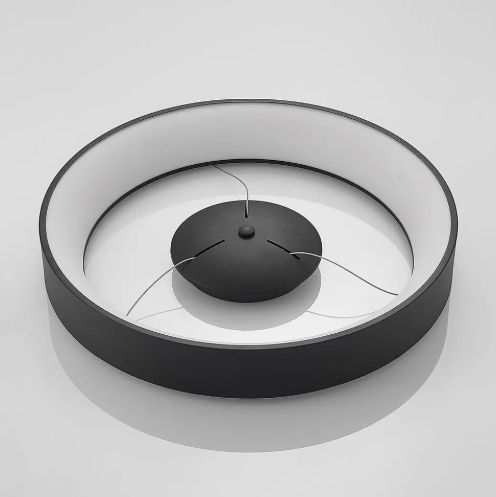 Arcchio LED hanglamp Aleksi, Ø 60 cm, zwart, metaal, CCT