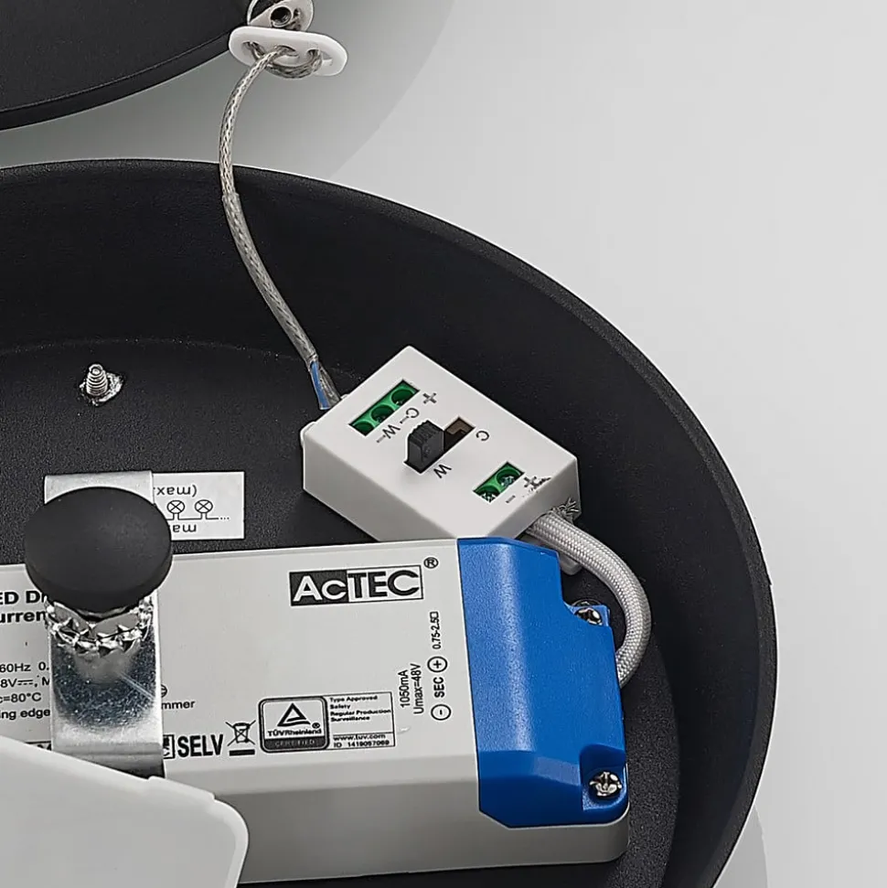 Arcchio LED hanglamp Aleksi, Ø 60 cm, zwart, metaal, CCT