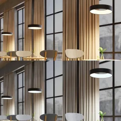 Arcchio LED hanglamp Aleksi, Ø 45 cm, zwart, metaal, CCT