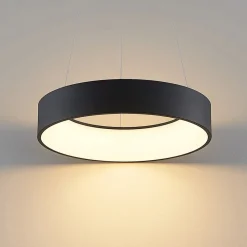 Arcchio LED hanglamp Aleksi, Ø 45 cm, zwart, metaal, CCT