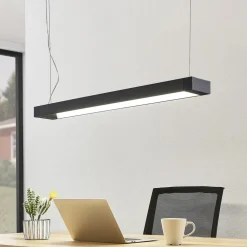 Arcchio LED hanglamp Cuna, 92 cm, zwart, metaal
