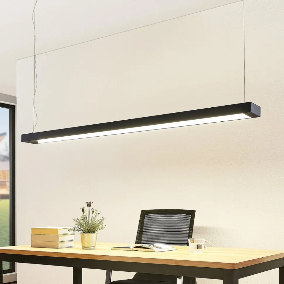 Arcchio LED hanglamp Cuna, zwart, 162cm, metaal