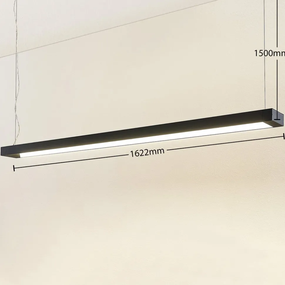 Arcchio LED hanglamp Cuna, zwart, 162cm, metaal