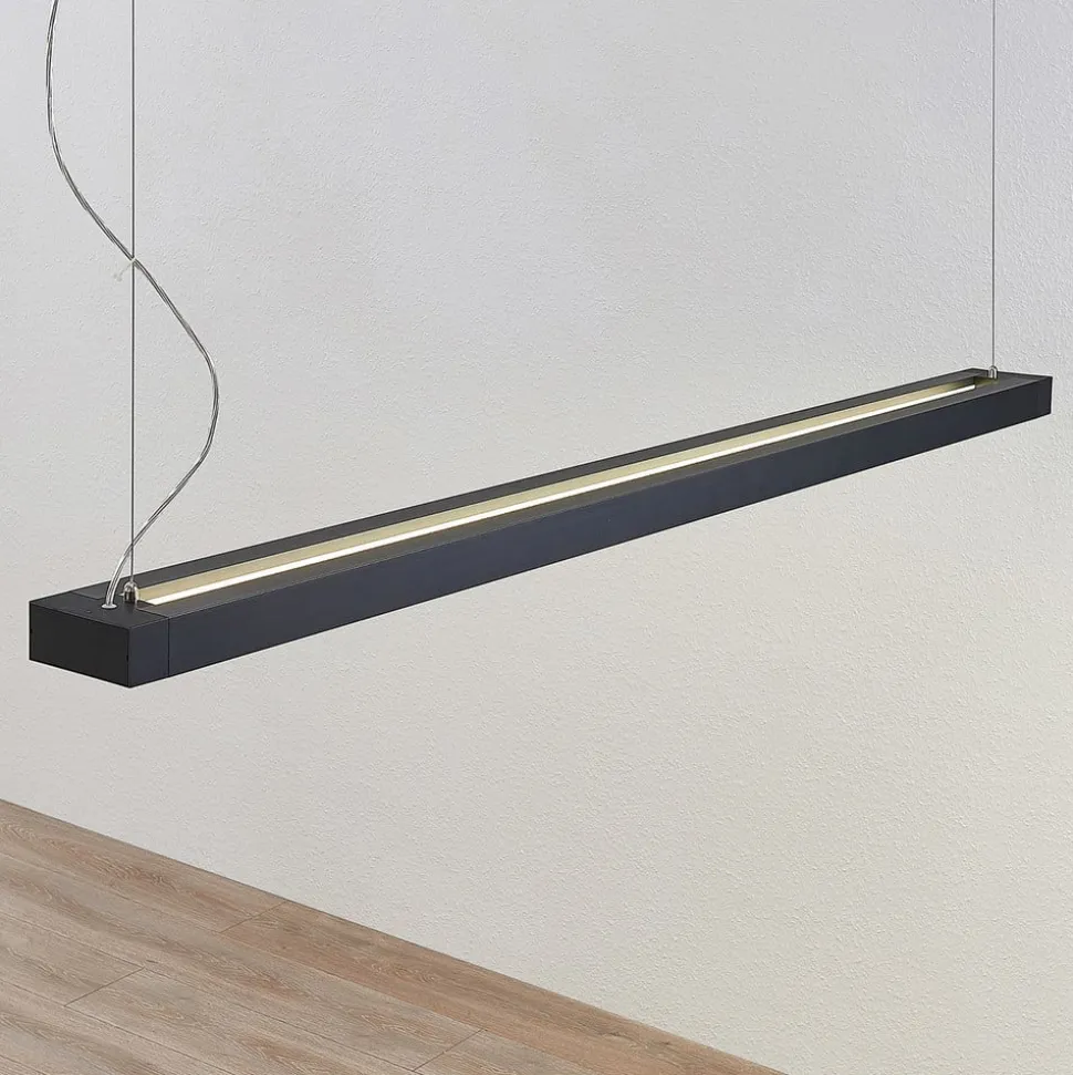 Arcchio LED hanglamp Cuna, zwart, 162cm, metaal
