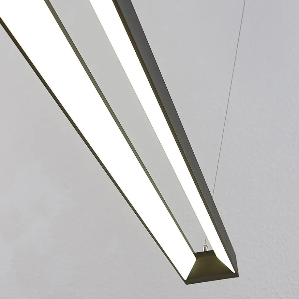 Arcchio LED hanglamp Cuna, zwart, 162cm, metaal