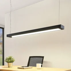 Arcchio LED hanglamp Cuna, zwart, 122cm, metaal