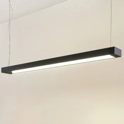 Arcchio LED hanglamp Cuna, zwart, 122cm, metaal