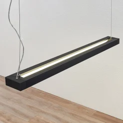Arcchio LED hanglamp Cuna, zwart, 122cm, metaal
