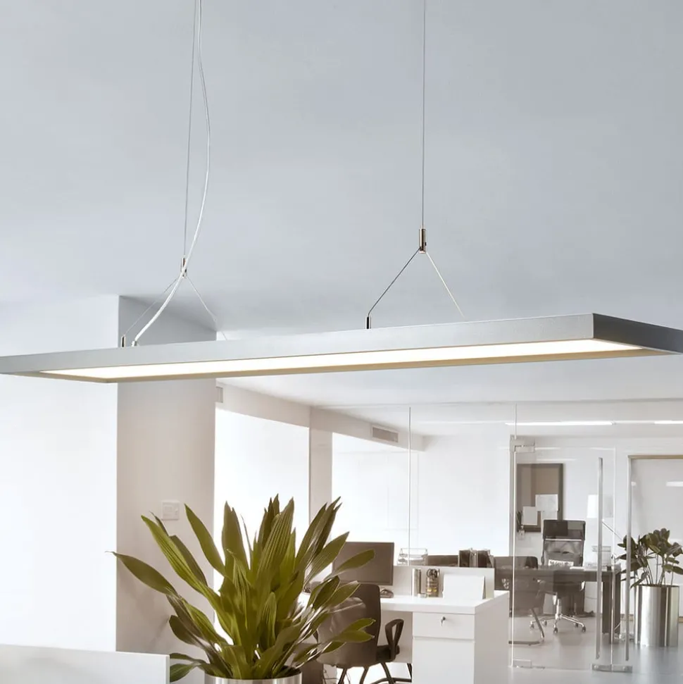 Arcchio LED hanglamp Dorean, zilver, metaal, 120cm