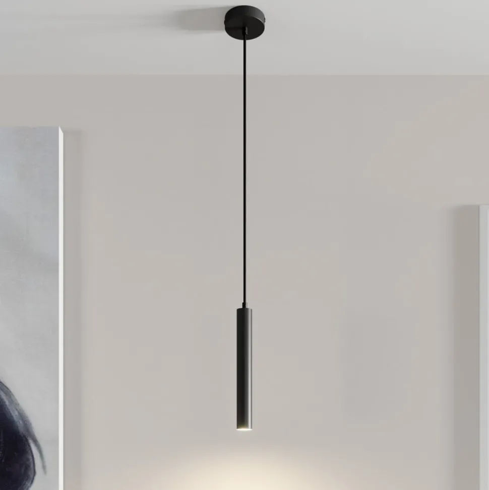 Arcchio LED hanglamp Franka, 1-lamp, Ø 4 cm, zwart