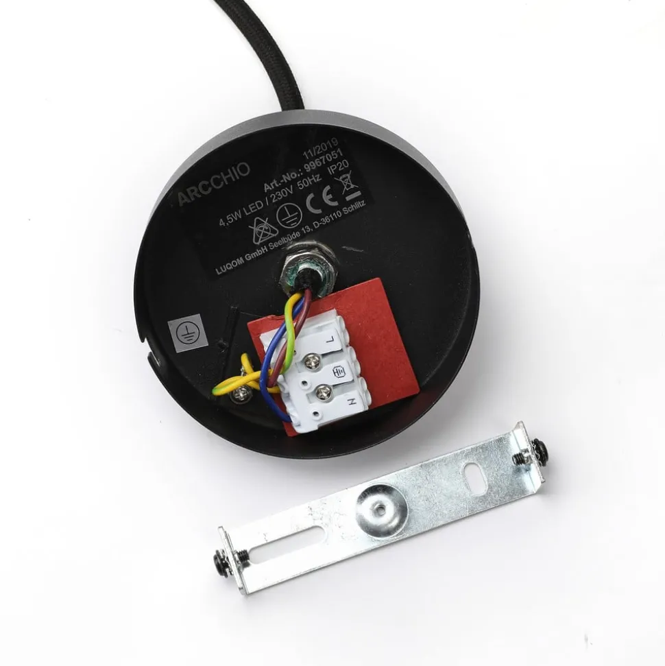 Arcchio LED hanglamp Franka, 1-lamp, Ø 4 cm, zwart