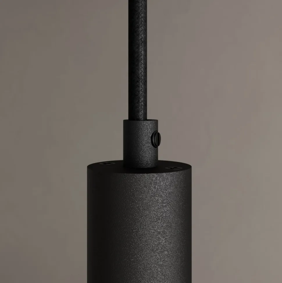 Arcchio LED hanglamp Franka, 3-lamps, lang, zwart, aluminium