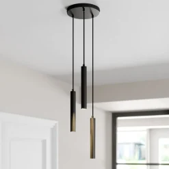 Arcchio LED hanglamp Franka, 3-lamps, Ø 24 cm, zwart