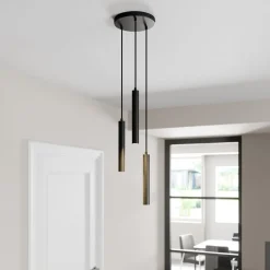 Arcchio LED hanglamp Franka, 3-lamps, Ø 24 cm, zwart