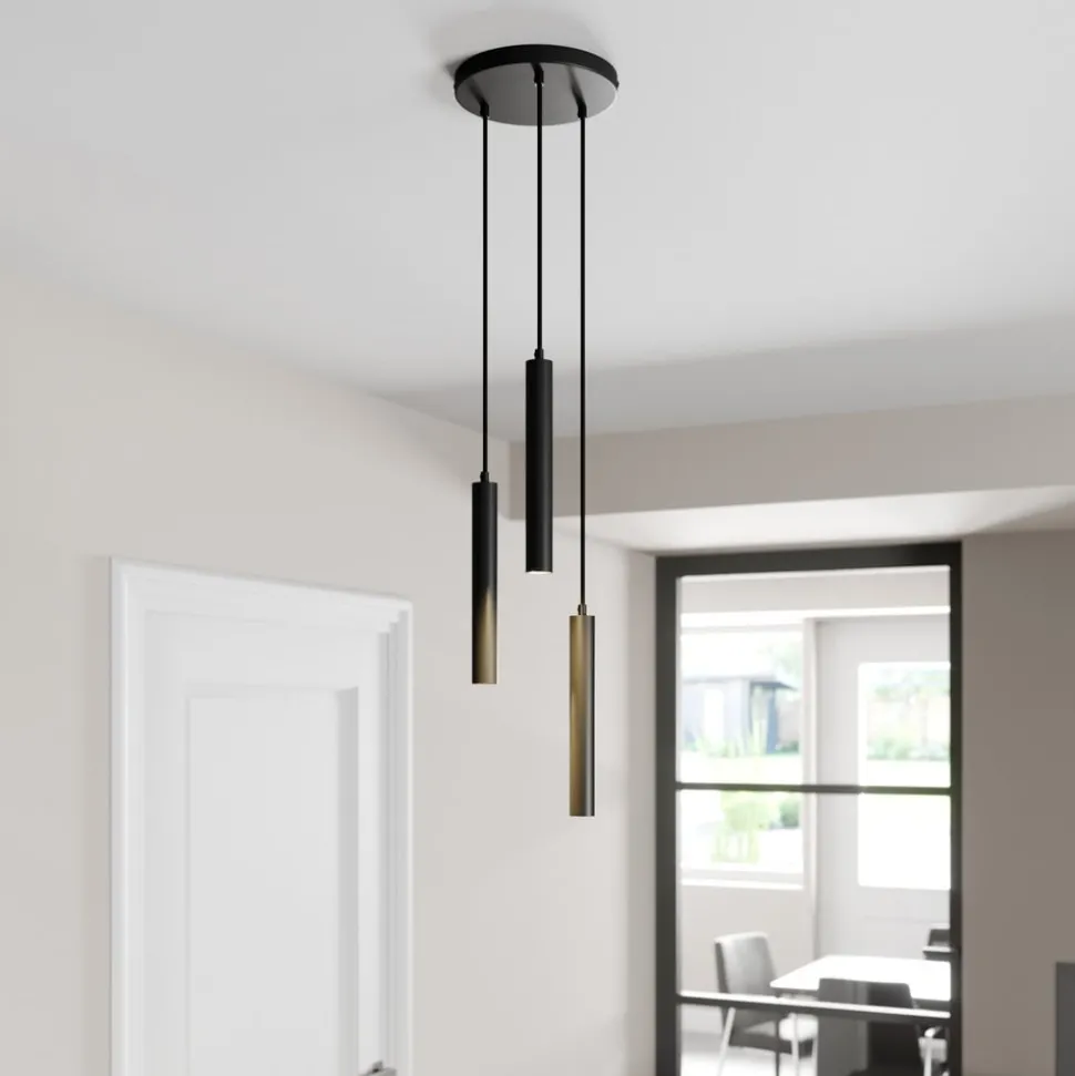 Arcchio LED hanglamp Franka, 3-lamps, Ø 24 cm, zwart