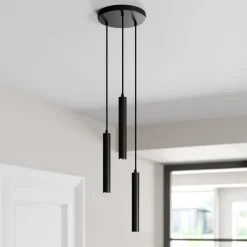 Arcchio LED hanglamp Franka, 3-lamps, Ø 24 cm, zwart