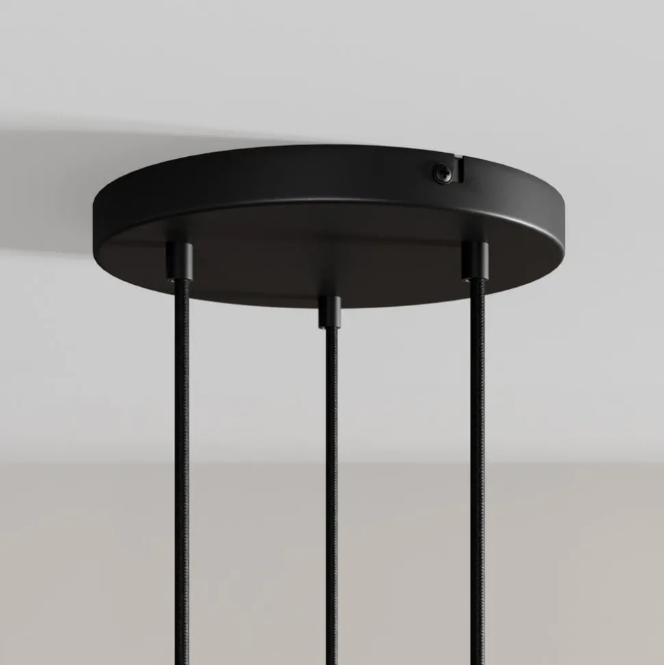 Arcchio LED hanglamp Franka, 3-lamps, Ø 24 cm, zwart