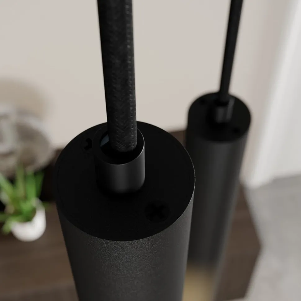 Arcchio LED hanglamp Franka, 3-lamps, Ø 24 cm, zwart