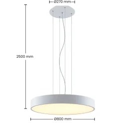 Arcchio LED hanglamp Noabelle, Ø 80 cm, wit, metaal