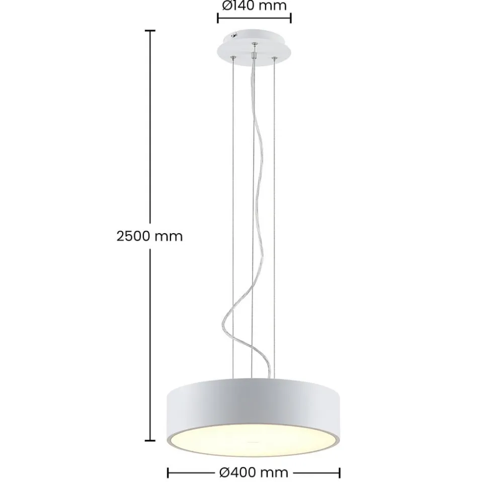Arcchio LED hanglamp Noabelle, Ø 40 cm, wit, metaal