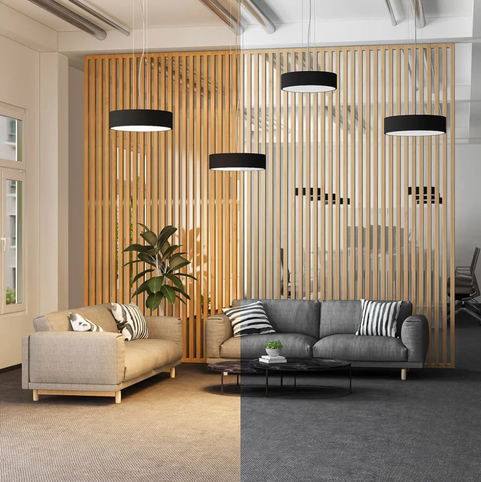 Arcchio LED hanglamp Noabelle, zwart, 40 cm, metaal