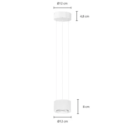 Arcchio LED hanglamp Rotari, lens, downlight, wit