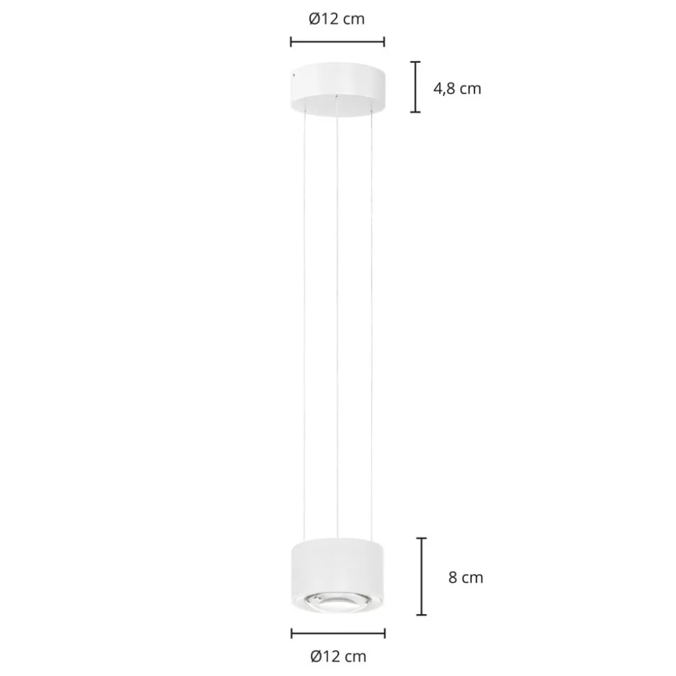Arcchio LED hanglamp Rotari, lens, downlight, wit