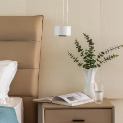 Arcchio LED hanglamp Rotari, lens, omhoog/omlaag, wit