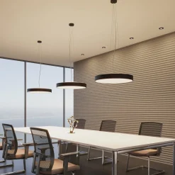 Arcchio LED hanglamp Vanida, zwart, Ø 60 cm, omhoog/omlaag