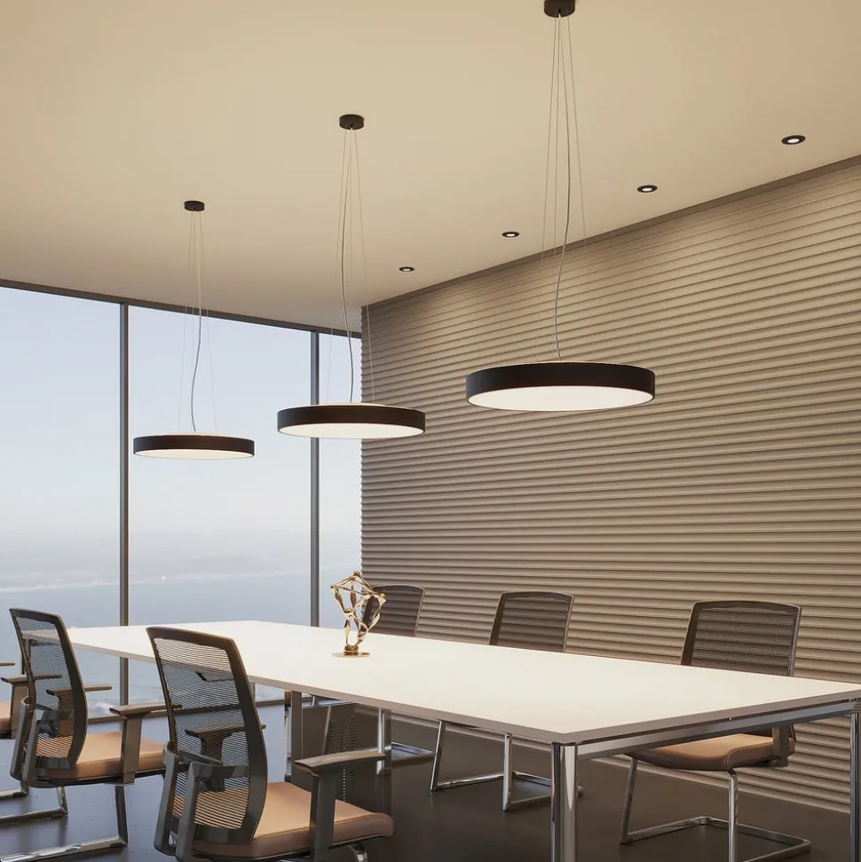 Arcchio LED hanglamp Vanida, zwart, Ø 60 cm, omhoog/omlaag