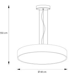 Arcchio LED hanglamp Vanida, wit, Ø 60 cm, omhoog/omlaag