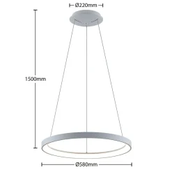 Arcchio LED hanglamp Vivy, Ø 58 cm, wit, metaal