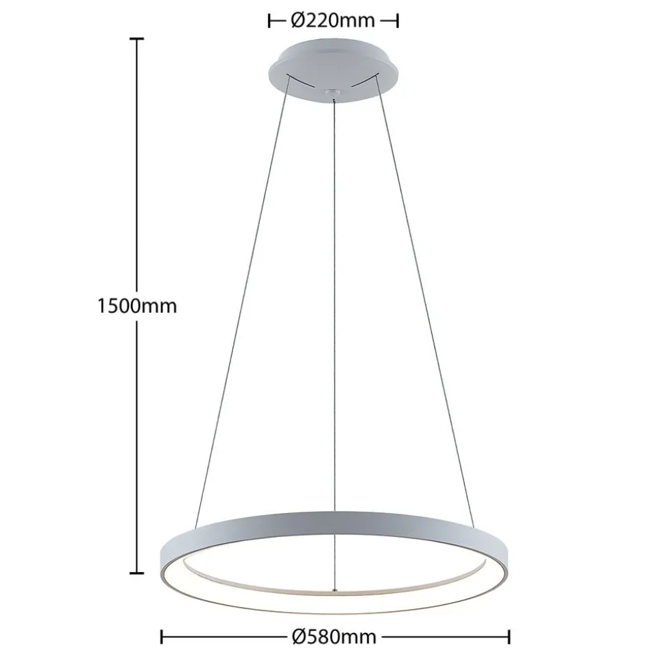 Arcchio LED hanglamp Vivy, Ø 58 cm, wit, metaal