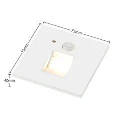 Arcchio LED inbouwlamp Neru, 7 cm, wit, hoekig, sensor