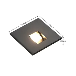 Arcchio LED inbouwlamp Vexi, 7,5 cm x 7,5 cm, zwart, CCT
