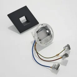 Arcchio LED inbouwlamp Vexi, 7,5 cm x 7,5 cm, zwart, CCT