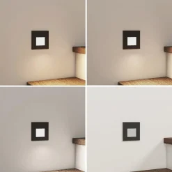 Arcchio LED inbouwlamp Vexi, 7,8 cm x 7,8 cm, zwart, CCT